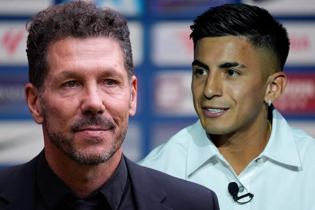 Thiago junto a Simeone