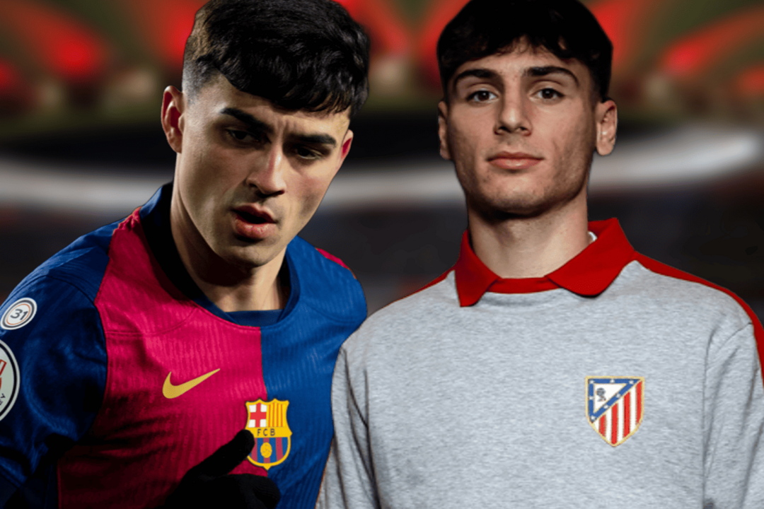 Rodri Mendoza recuerda a Pedri | Fuente: Atl&eacute;tico de Madrid, FC Barcelona, Canva