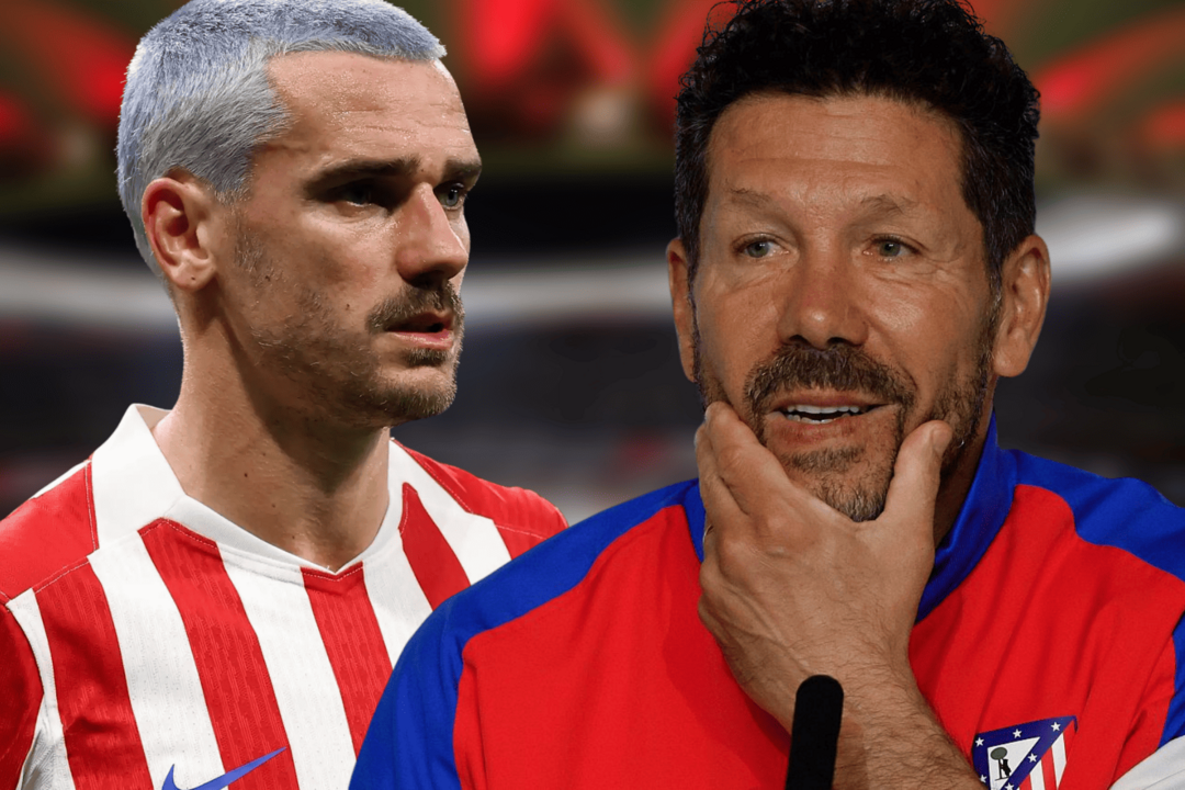 La contundente decisi&oacute;n de Griezmann que tranquiliza a Simeone | Fuente (@Atleti, Getty Images, Canva)