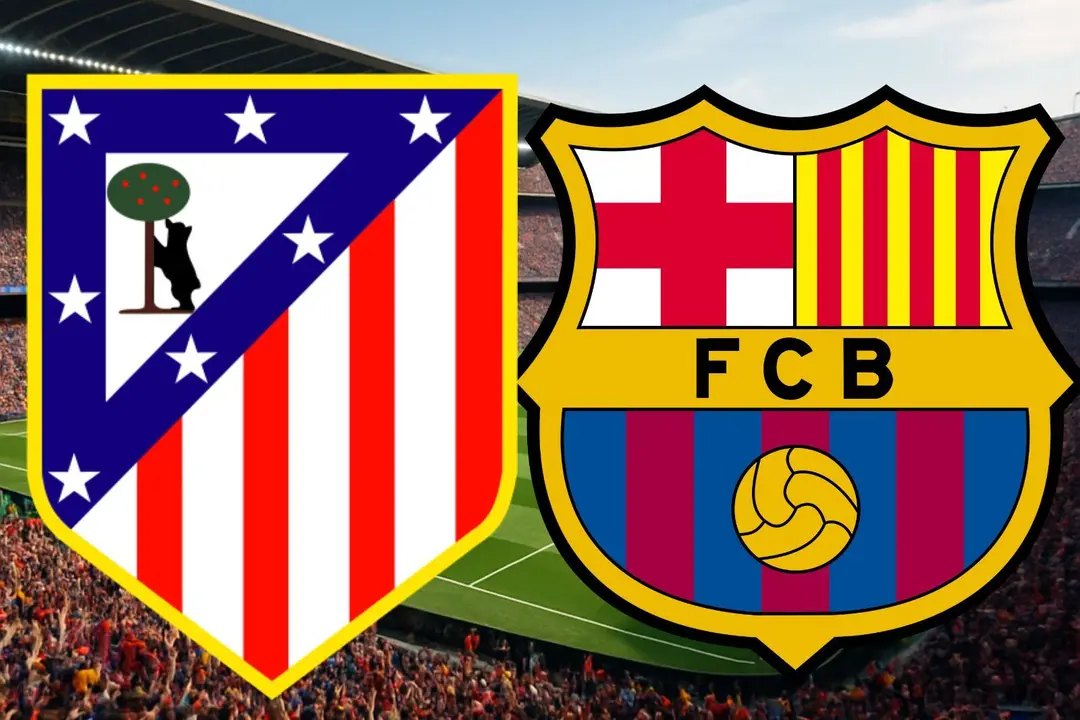 Crucial enfrentamiento antes de la eliminatoria de Champions | Fuente: Canva, Wikipedia, Atl&eacute;tico de Madrid, FC Barcelona