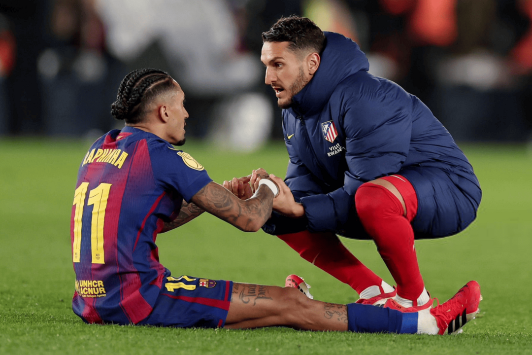 Koke consol&oacute; a Raphinha tras el partido de Copa | Fuente (Getty Images)