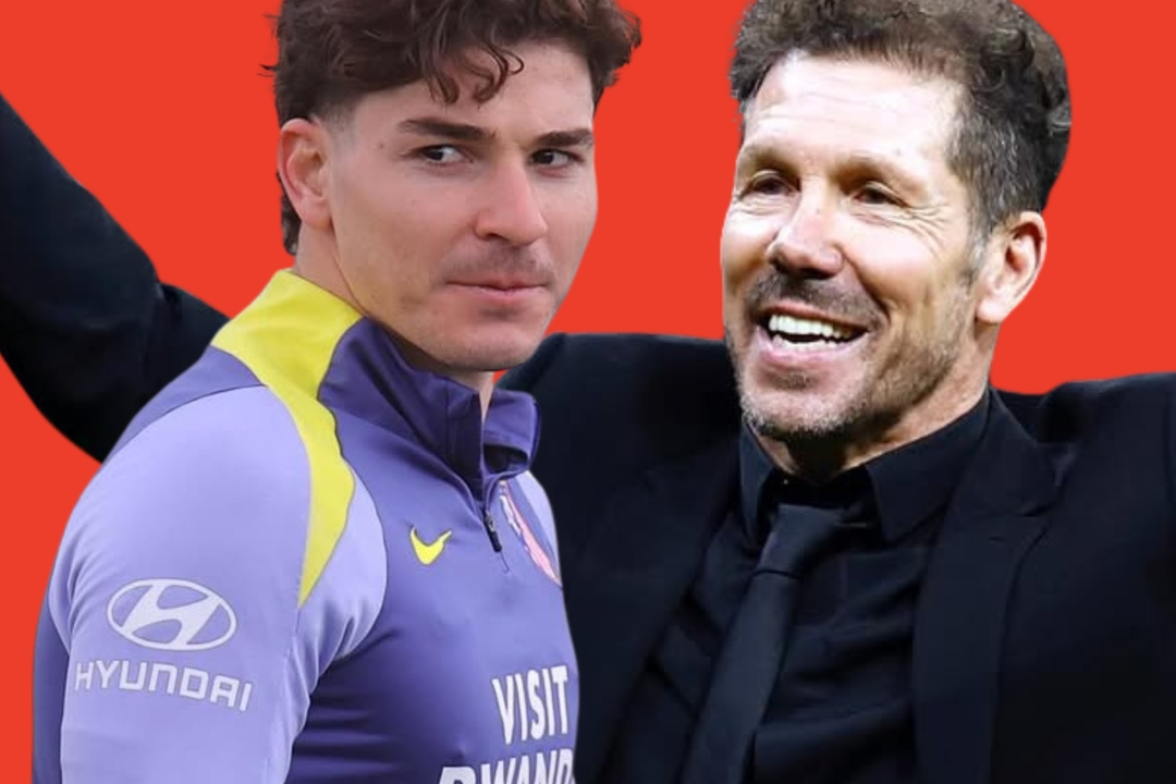 Simeone defendi&oacute; a Juli&aacute;n Alvarez | Fuente: (@Atleti y Canva)