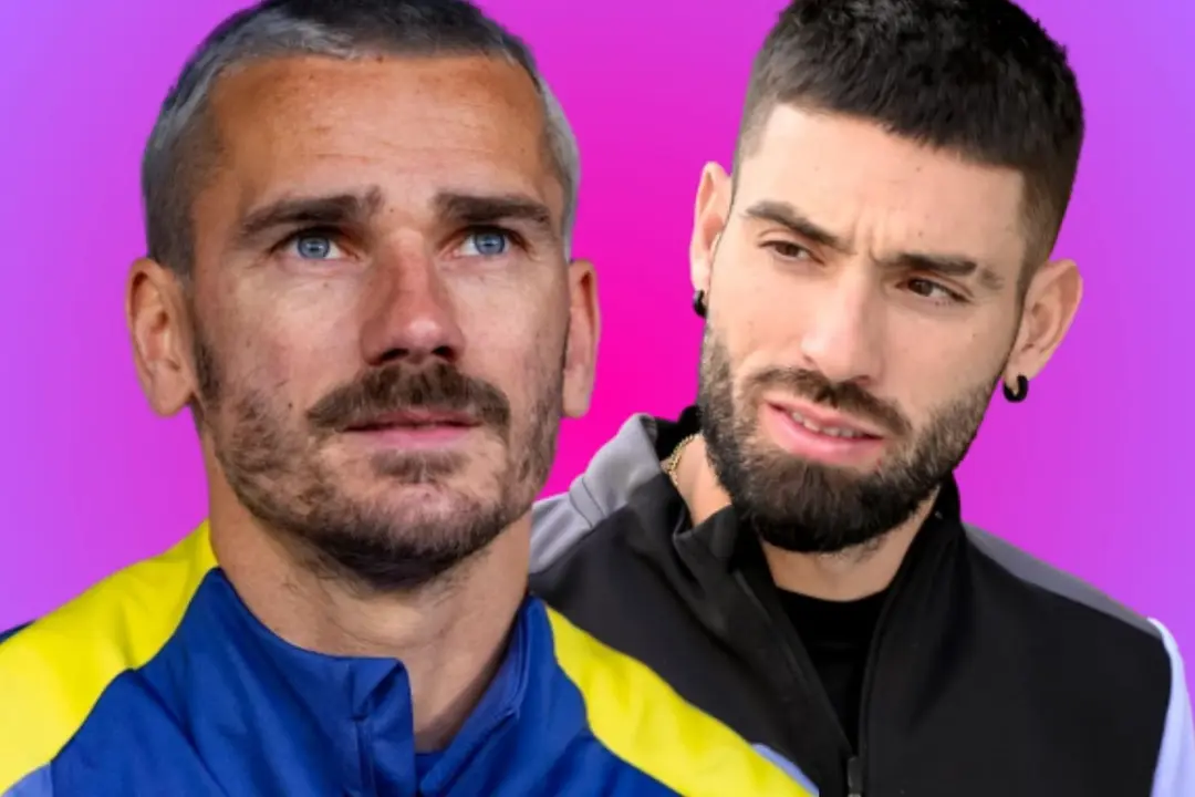 Carrasco se rinde a Griezmann | Fuente (Canva, @Atleti, @alshababsaudifc)