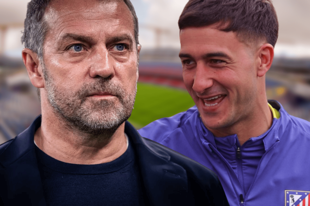 Musso responde a Flick por la pol&eacute;mica del penalti | Fuente (@Atleti, @FCBarcelona, Canva)