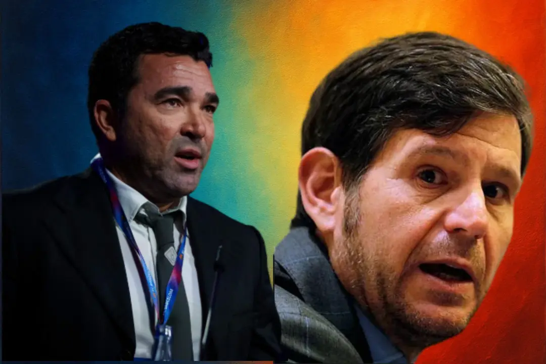 Alemany y Deco en la disputa de un fichaje a coste cero  Fuente @Barca @Atl&eacute;tico Canva