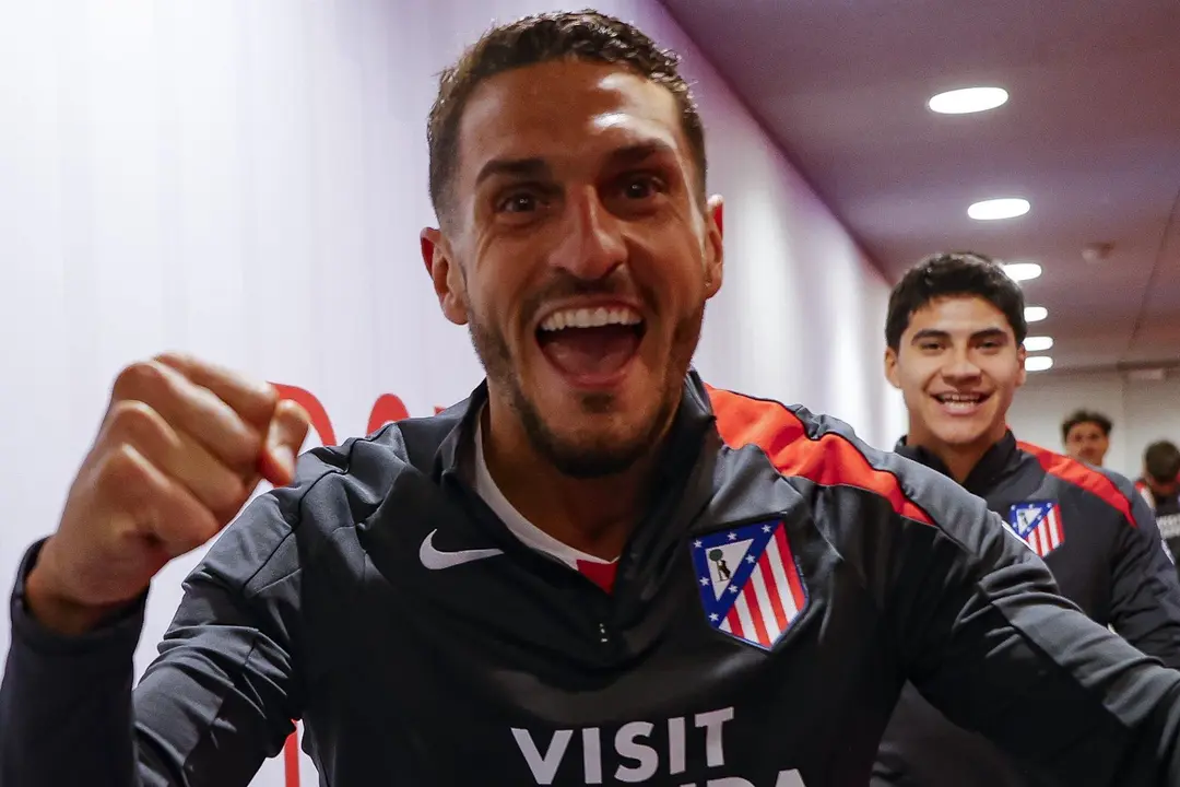 La felicidad de Koke | Fuente: @Atleti y Canva