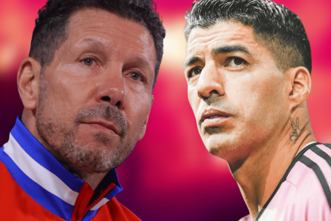 Luis Su&aacute;rez reconoce la figura de Simeone | Fuente (@Atleti, @luissuarez9, Canva)