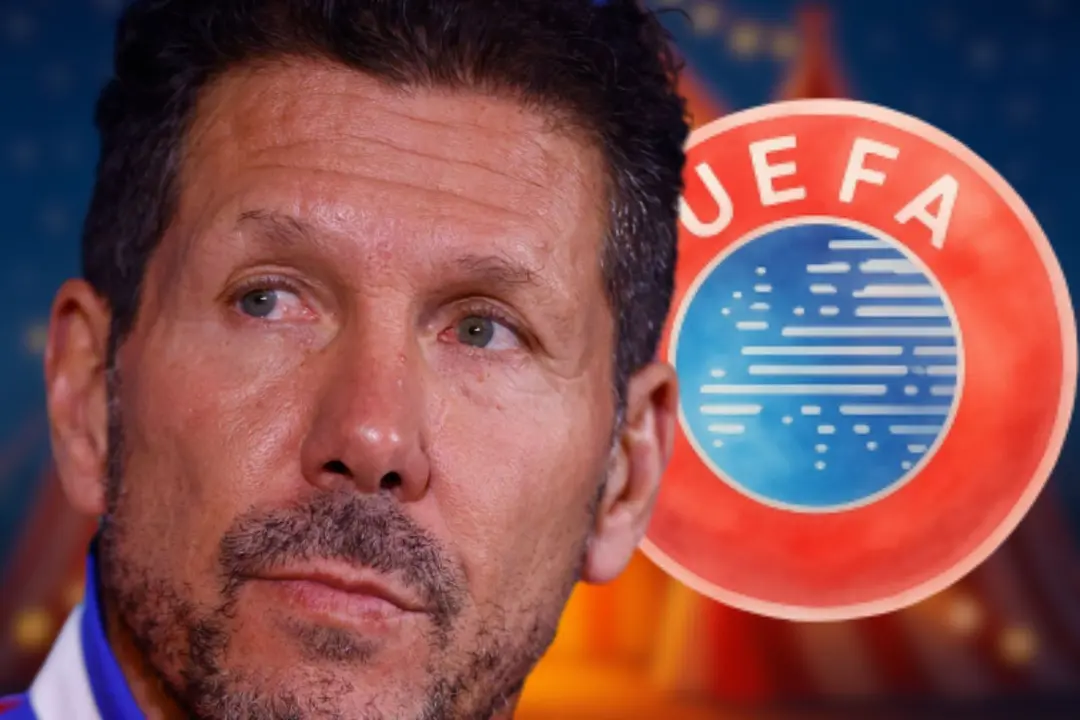 La &uacute;ltima burla de la UEFA al Atl&eacute;tico | Fuente (Canva, @Atleti)