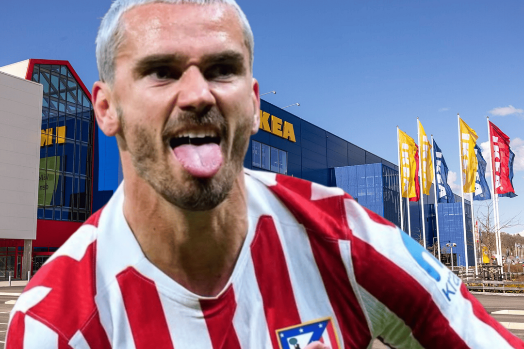 La c&oacute;mica estrategia de Ikea tras la salida de Griezmann del Atl&eacute;tico | Fuente (@antogriezmann, Ikea, Canva)