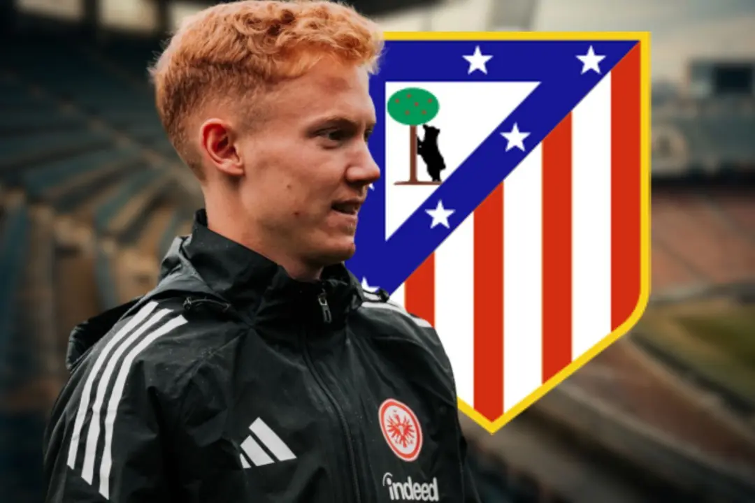 Hugo Larsson gusta en el Metropolitano | Fuente (Canva, @Eintracht )