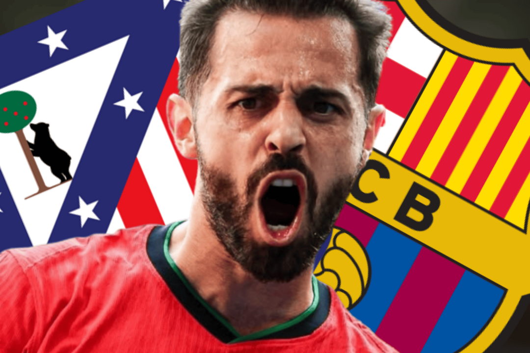 Batalla entre Bar&ccedil;a y Atleti por Bernardo Silva | Fuente (@bernardocarvalhosilva, Canva)