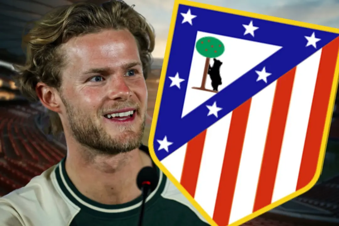 Morten Hjulmand est&aacute; en la &oacute;rbita del Atl&eacute;tico de Madrid | Fuente (Canva, @SportingCP )