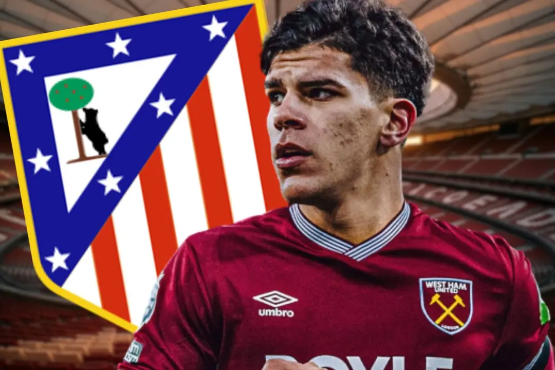 Mateus Fernandes se aleja del Atl&eacute;tico de Madrid | Fuente (Canva, @WestHam)