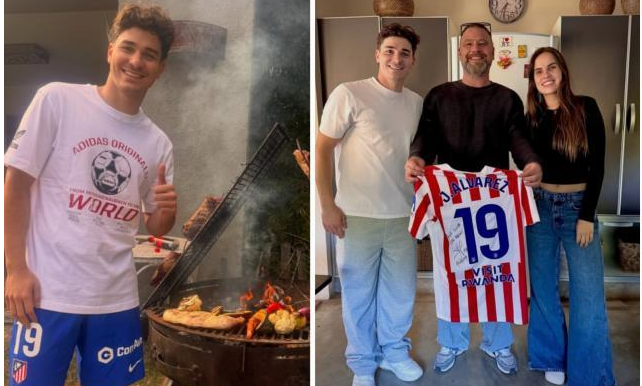 Hace unas semanas Juli&aacute;n &Aacute;lvarez contrat&oacute; a un famoso chef y le recibi&oacute; con ropa del Atleti y le regal&oacute; una camiseta | Fuente IG