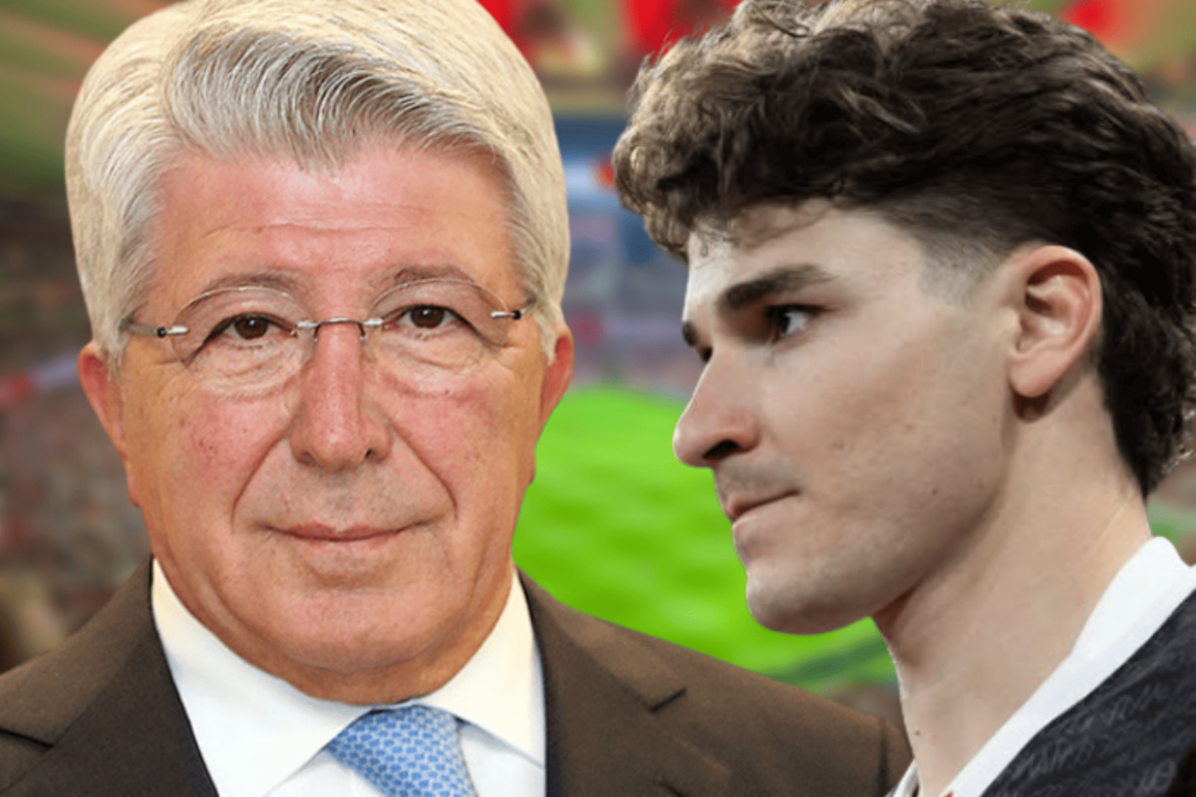 Las reacciones a las palabras del presidente rojiblanco | Fuente (@Atleti, @juliaanalvarez, Canva)