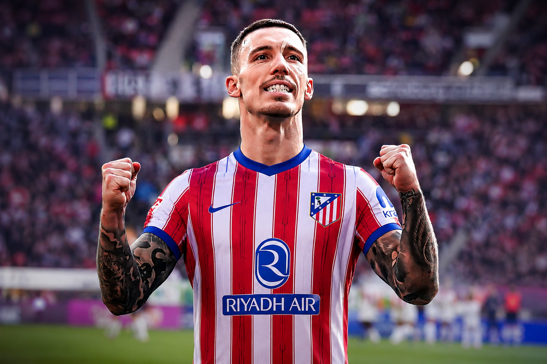 Alejandro Grimaldo nuevo jugador del Atl&eacute;tico de Madrid | Fuente IG Grimaldo + Canva