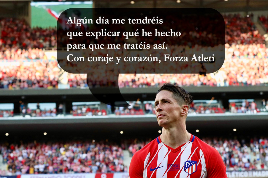 El Emotivo mensaje de Fernando Torres | Fuente @Torres