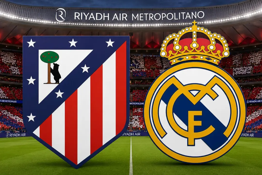 Horario del derbi entre Atl&eacute;tico y Real Madrid | Fuente (Imagen generada por IA)