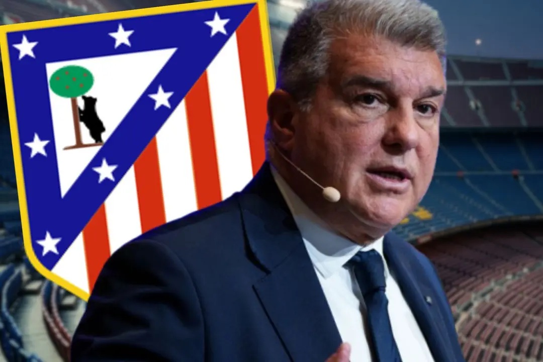 El Atl&eacute;tico ignora las palabras de Laporta | Fuente (Canva, @FCBarcelona_es)