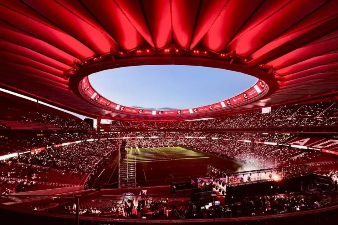 El Metropolitano es el lugar favorito para hacer conciertos Fuente @Atleti @Marcos Brunet Canva