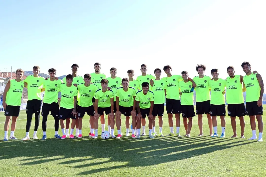 Los canteranos en Los &Aacute;ngeles de San Rafael | Fuente (@Atleti)