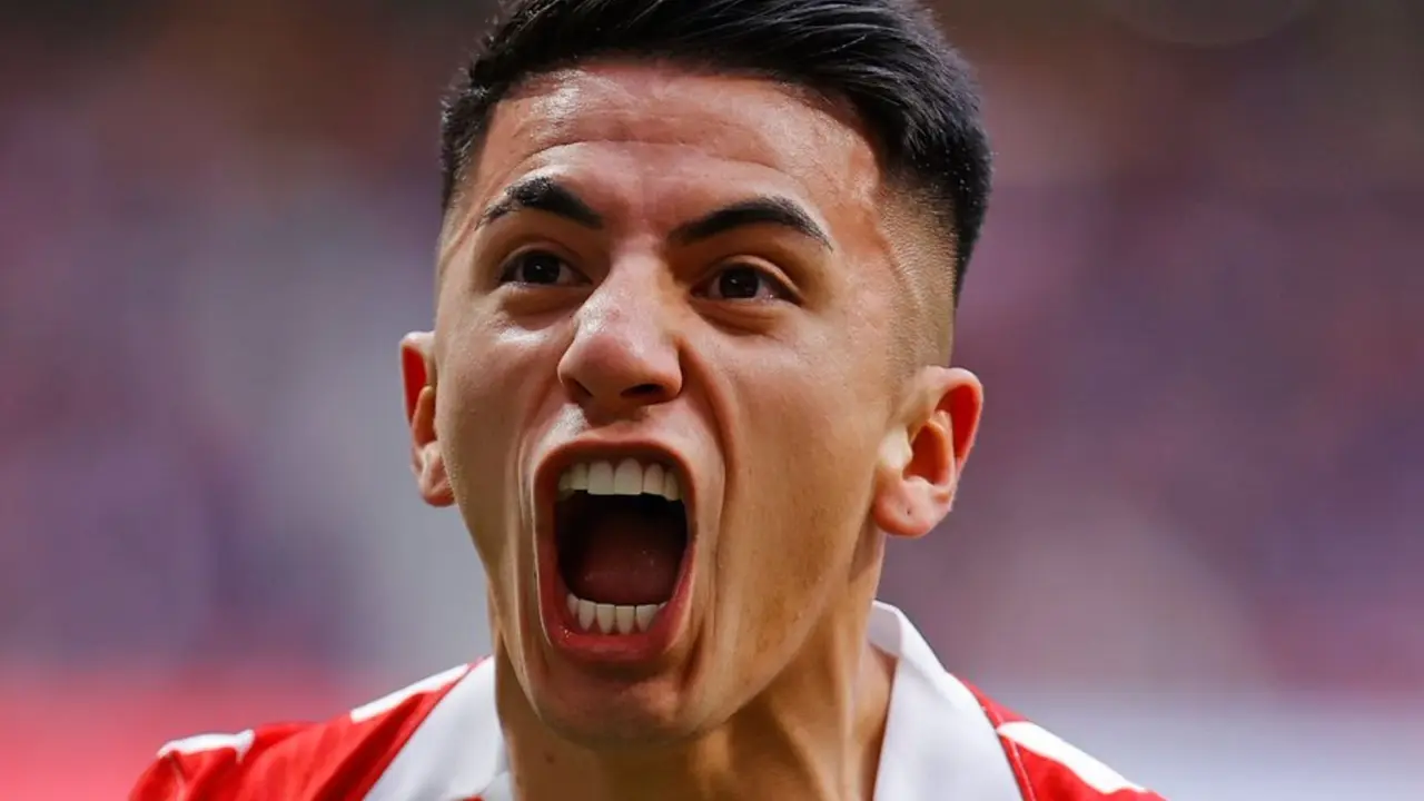 Thiago Almada celebrando un gol (Fuente: @Atleti)