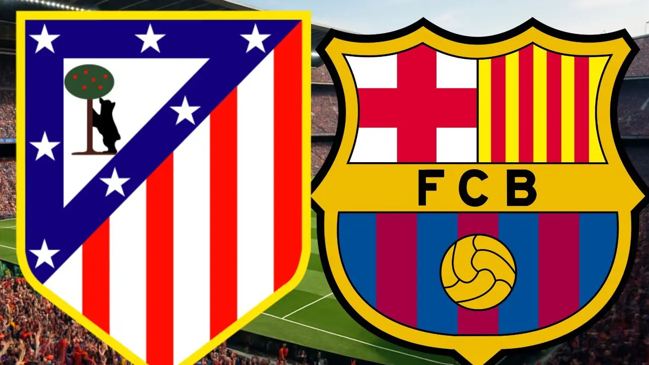 Crucial enfrentamiento antes de la eliminatoria de Champions | Fuente: Canva, Wikipedia, Atl&eacute;tico de Madrid, FC Barcelona