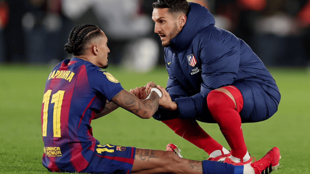 Koke consol&oacute; a Raphinha tras el partido de Copa | Fuente (Getty Images)