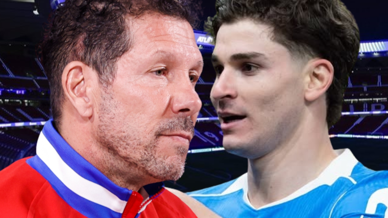 El Cholo habla de Juli&aacute;n | Fuente: (@Atleti, @juliaanalvarez y Canva)