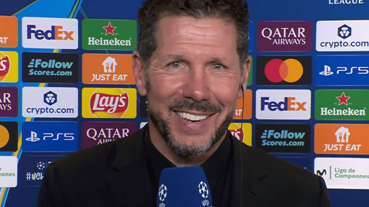 Simeone compareci&oacute; tras el partido  de Champions | Fuente (Movistar+ Plus Deportes)