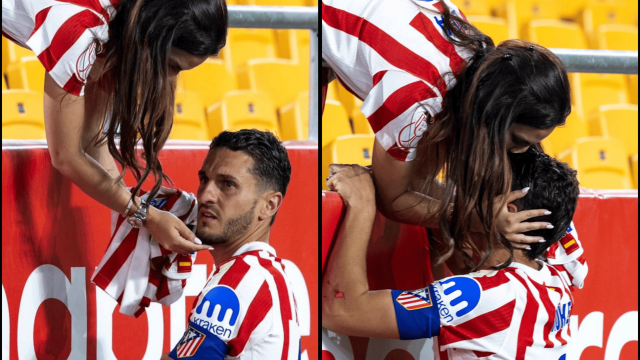 Koke recibi&oacute; el cari&ntilde;o y apoyo de su mujer tras la Copa del Rey | Fuente (@beatrizespejel, @juliromanfilms, Canva)