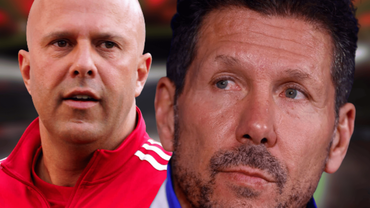 Simeone y Slot, en la carrera por este jugador | Fuente (@Atleti, X, Canva)