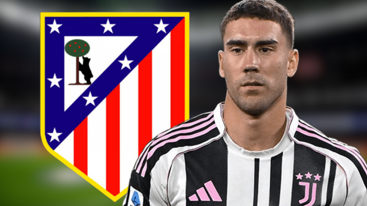 Se reactiva la operaci&oacute;n de Vlahovic | Fuente (@Atleti, @Juventusy Canva)