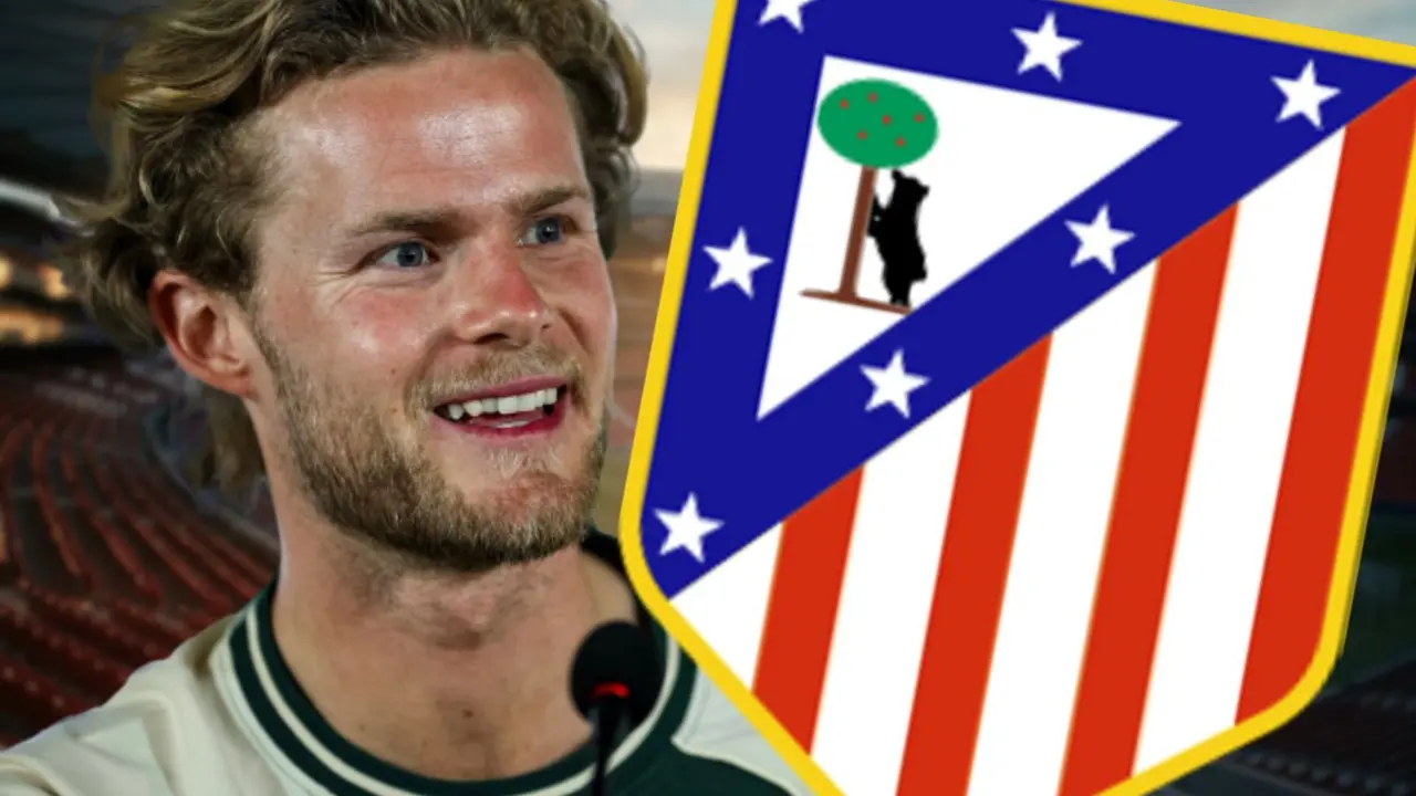 Morten Hjulmand est&aacute; en la &oacute;rbita del Atl&eacute;tico de Madrid | Fuente (Canva, @SportingCP )