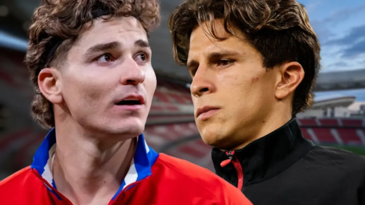 La imagen entre las familias de Juli&aacute;n y Giuliano | Fuente (Canva, @Atleti)