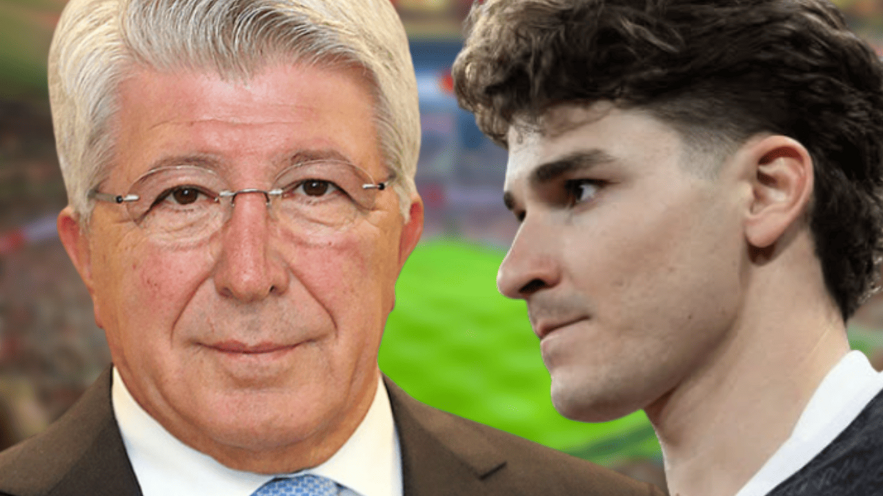 Las reacciones a las palabras del presidente rojiblanco | Fuente (@Atleti, @juliaanalvarez, Canva)