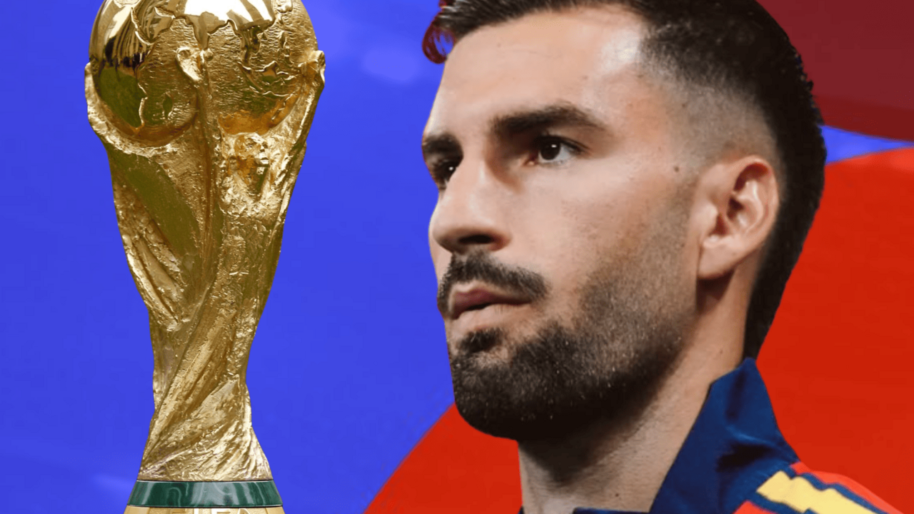 &Aacute;lex Baena jug&oacute; sus primeros minutos en el Mundial con Espa&ntilde;a | Fuente (@alexbbaena, Canva, UEFA)