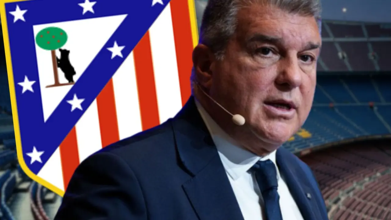 El Atl&eacute;tico ignora las palabras de Laporta | Fuente (Canva, @FCBarcelona_es)