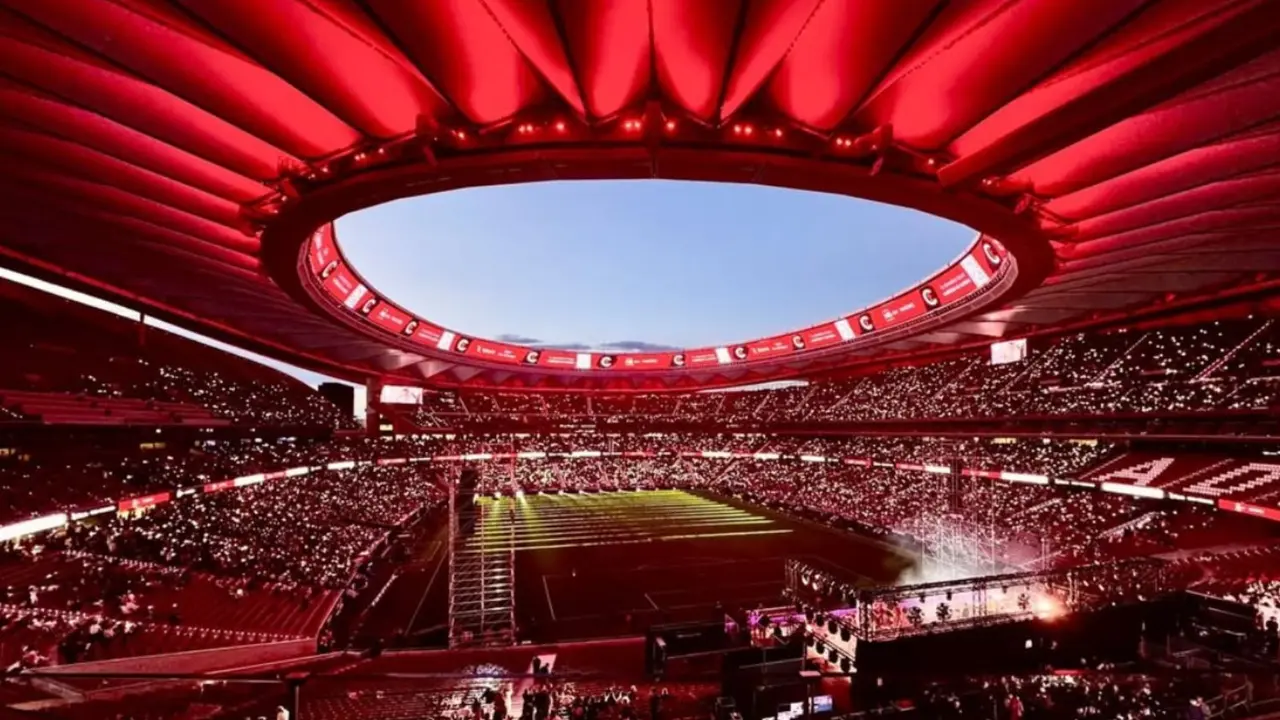 El Metropolitano es el lugar favorito para hacer conciertos Fuente @Atleti @Marcos Brunet Canva