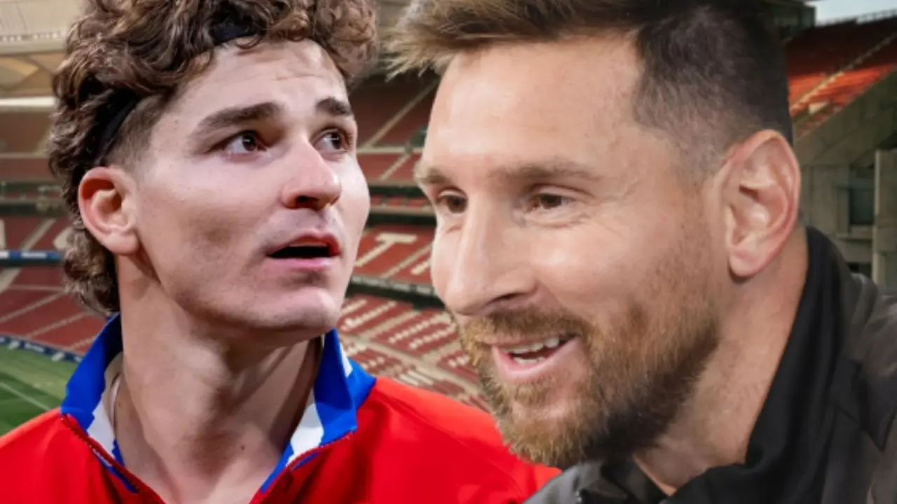 Leo Messi se rinde a Juli&aacute;n | Fuente (Canva, @Atleti)