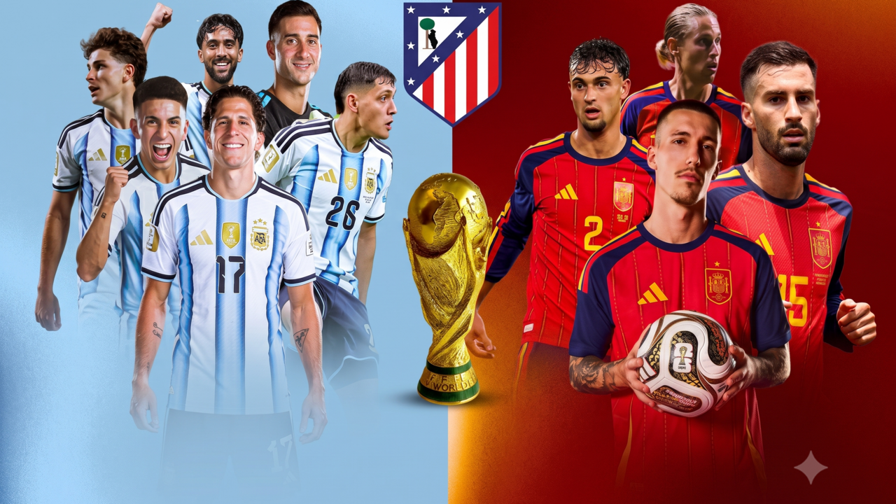 Diez jugadores del Atl&eacute;tico de Madrid en la Final del Mundial | 
Fuente Atleti + Gemini