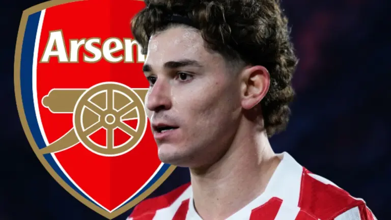 El Arsenal fija su objetivo en Juli&aacute;n Alvarez | Fuente (Canva, @Atleti)