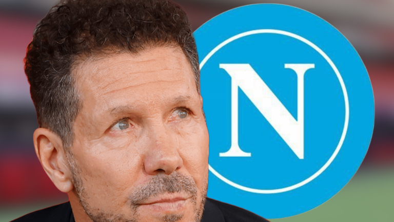 El N&aacute;poles, en busca de un fichaje que quer&iacute;a el Atleti | Fuente (@Atleti y Canva)