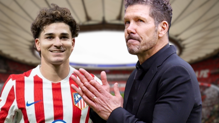 El Cholo zanja el tema del futuro de Juli&aacute;n | Fuente: (@Atleti y Canva Pro)