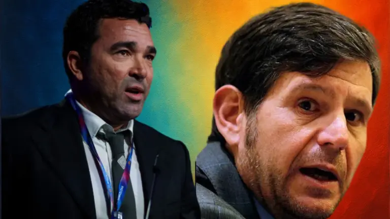 Alemany y Deco en la disputa de un fichaje a coste cero  Fuente @Barca @Atl&eacute;tico Canva