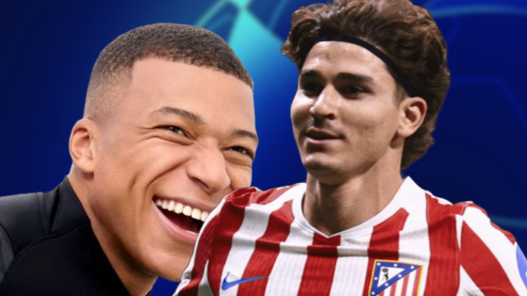 La lucha entre Juli&aacute;n y Mbapp&eacute; | Fuente (@Atleti, @Kmbappe y canva)