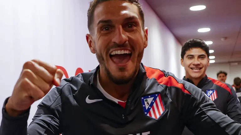 La felicidad de Koke | Fuente: @Atleti y Canva