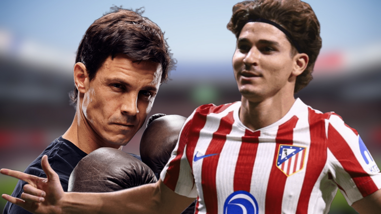 Juli&aacute;n &Aacute;lvarez avisa a Edu Aguirre | Fuente (@Atleti, @ElChiringuitoTV y canva)