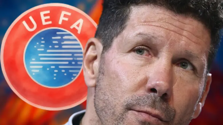La UEFA se burla del Atl&eacute;tico | Fuente (Canva, @Atleti)