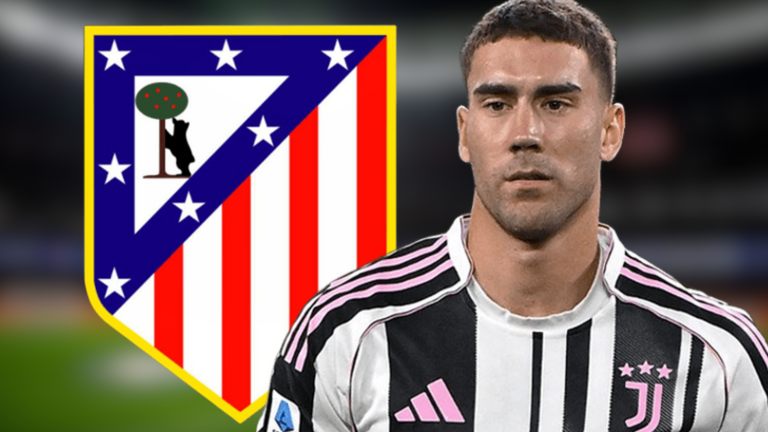 Se reactiva la operaci&oacute;n de Vlahovic | Fuente (@Atleti, @Juventusy Canva)